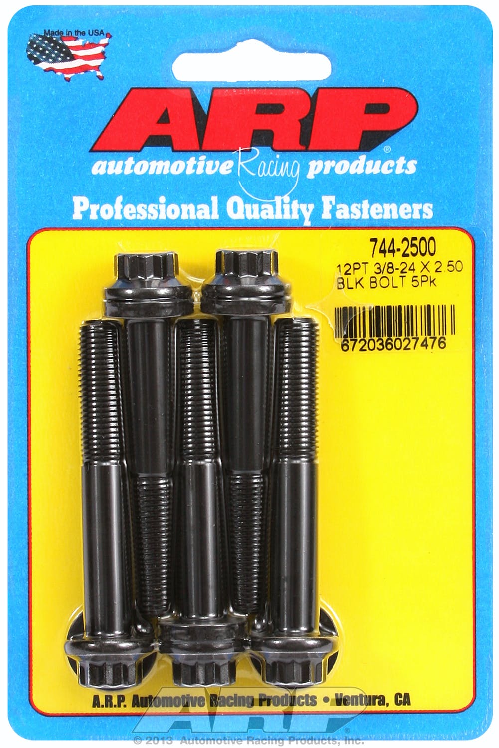 ARP 744-2500 3/8-24 x 2.500 12pt 7/16 wrenching black oxide bolts