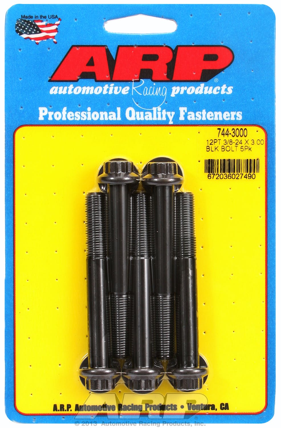 ARP 744-3000 3/8-24 x 3.000 12pt 7/16 wrenching black oxide bolts