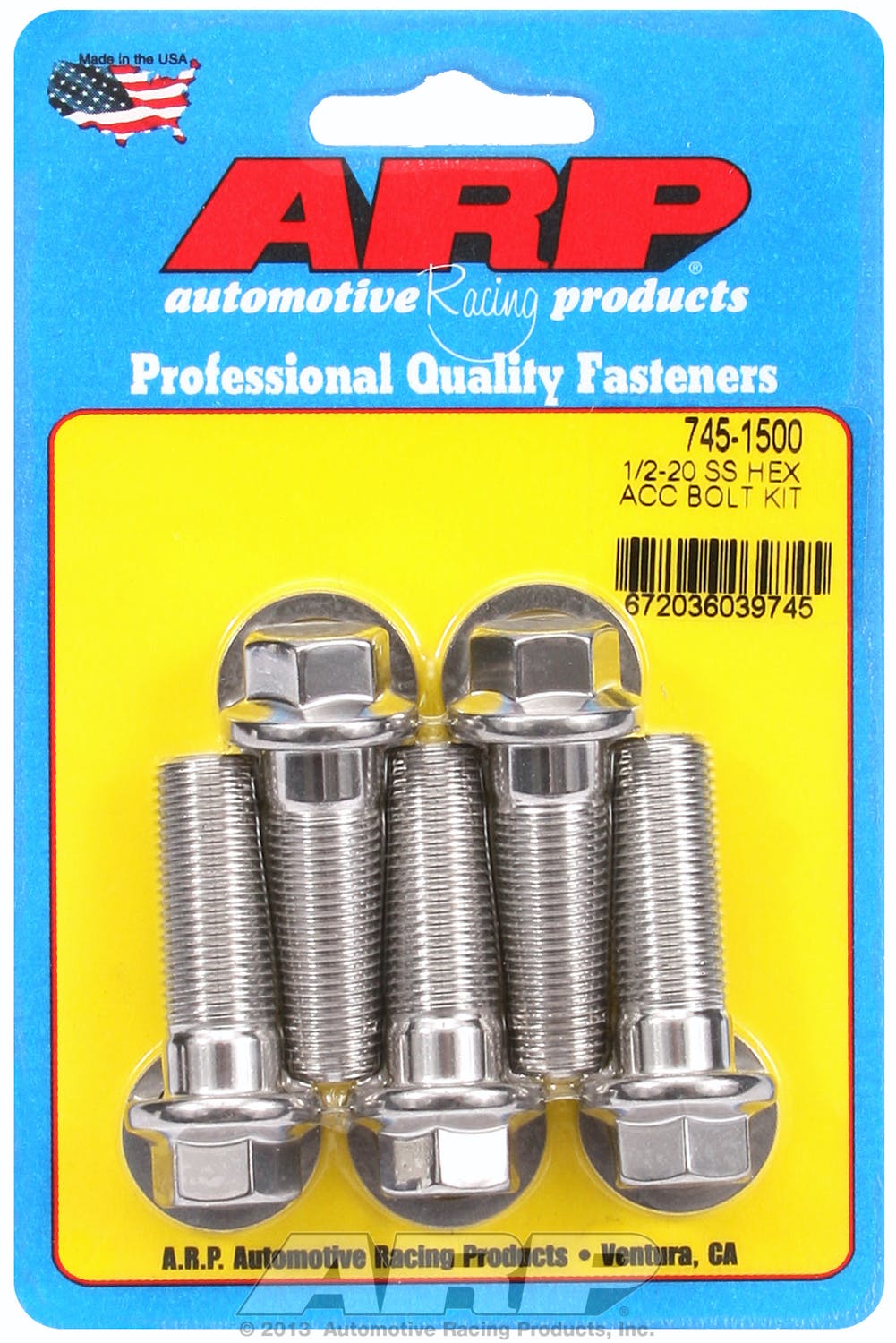 ARP 745-1500 1/2-20 x 1.500 hex SS bolts