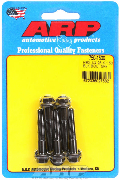ARP 750-1500 1/4-28 x 1.500 hex black oxide bolts