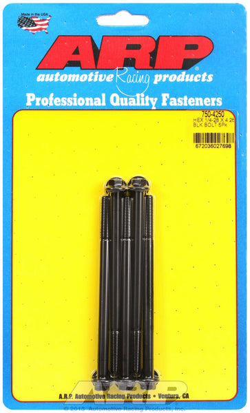 ARP 750-4250 1/4-28 x 4.250 hex black oxide bolts