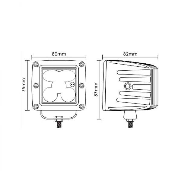 BrightSource 3 inch Cube Light Kit, Yellow Fog Pattern, SAE/DOT Compliant 75003F
