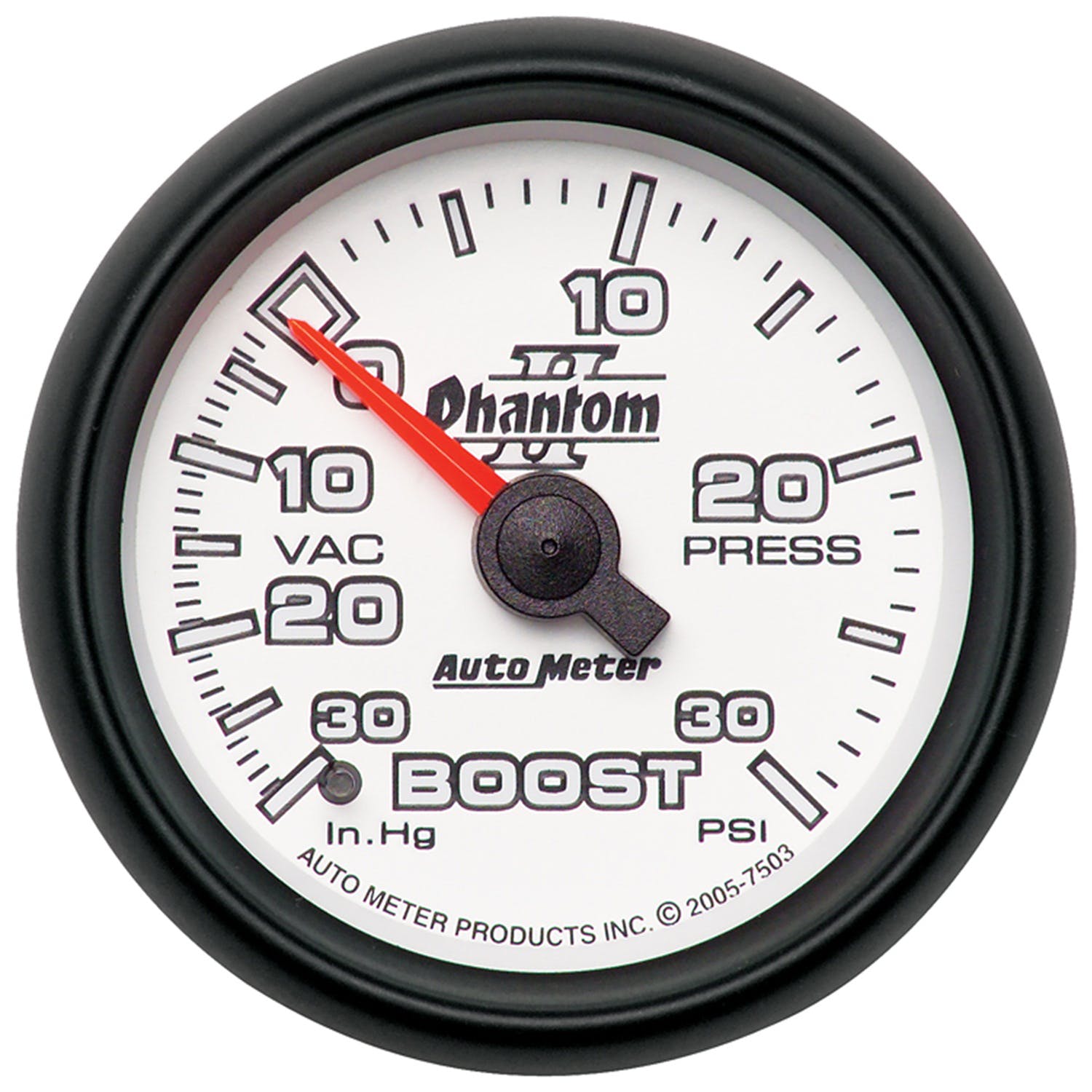 AutoMeter Products 7503 Gauge; Vac/Boost; 2 1/16in.; 30inHg-30psi; Mechanical; Phantom II