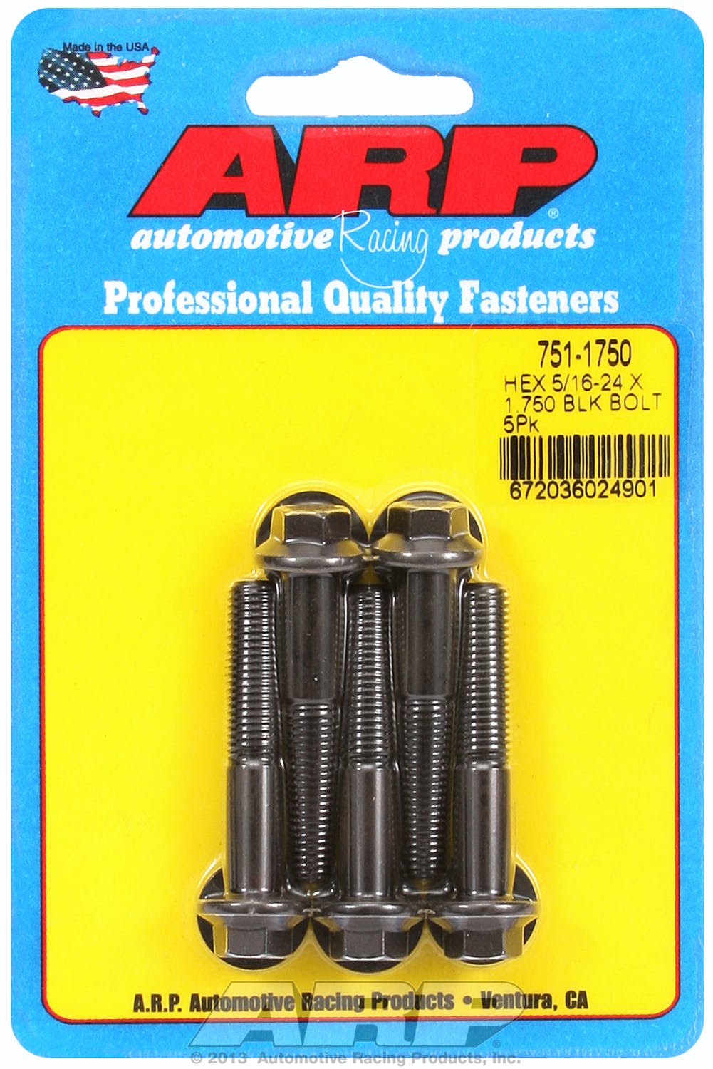 ARP 751-1750 5/16-24 x 1.750 hex black oxide bolts