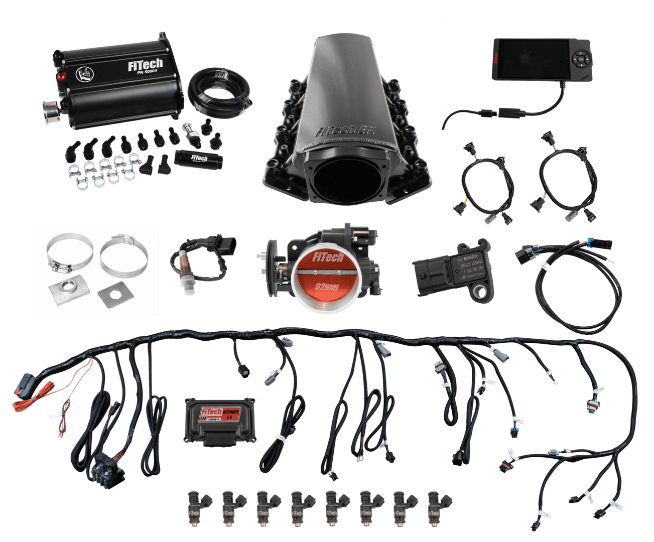 FiTech 75201 Fuel Delivery System, Ultimate LS Master Kit w/ 70001 Kit Plus Force Fuel