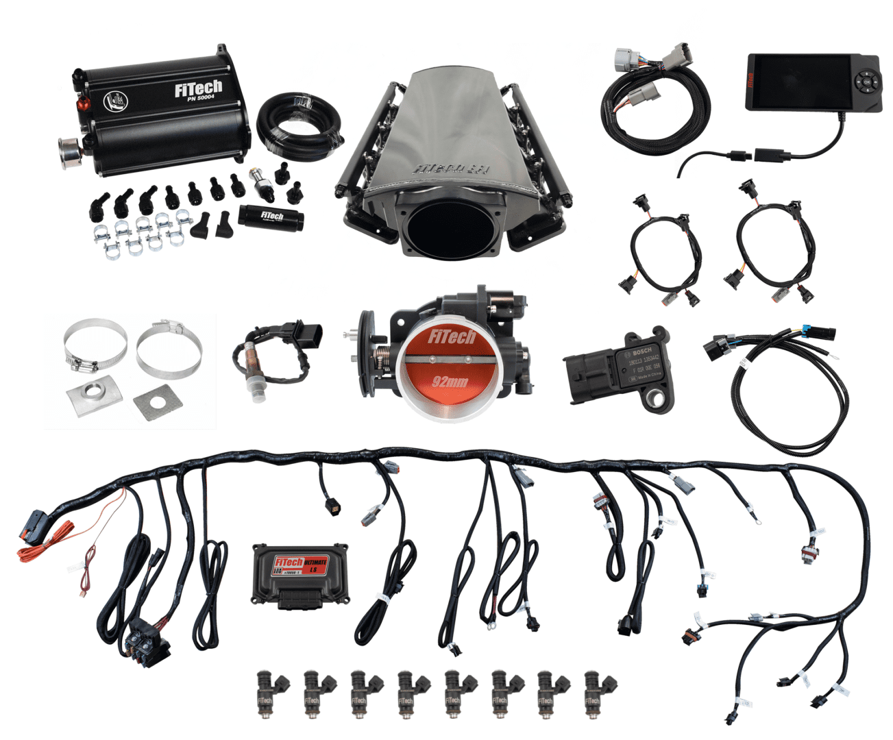 FiTech 75212 Fuel Delivery System, Ultimate LS Master Kit w/ 70012 Kit Plus Force Fuel