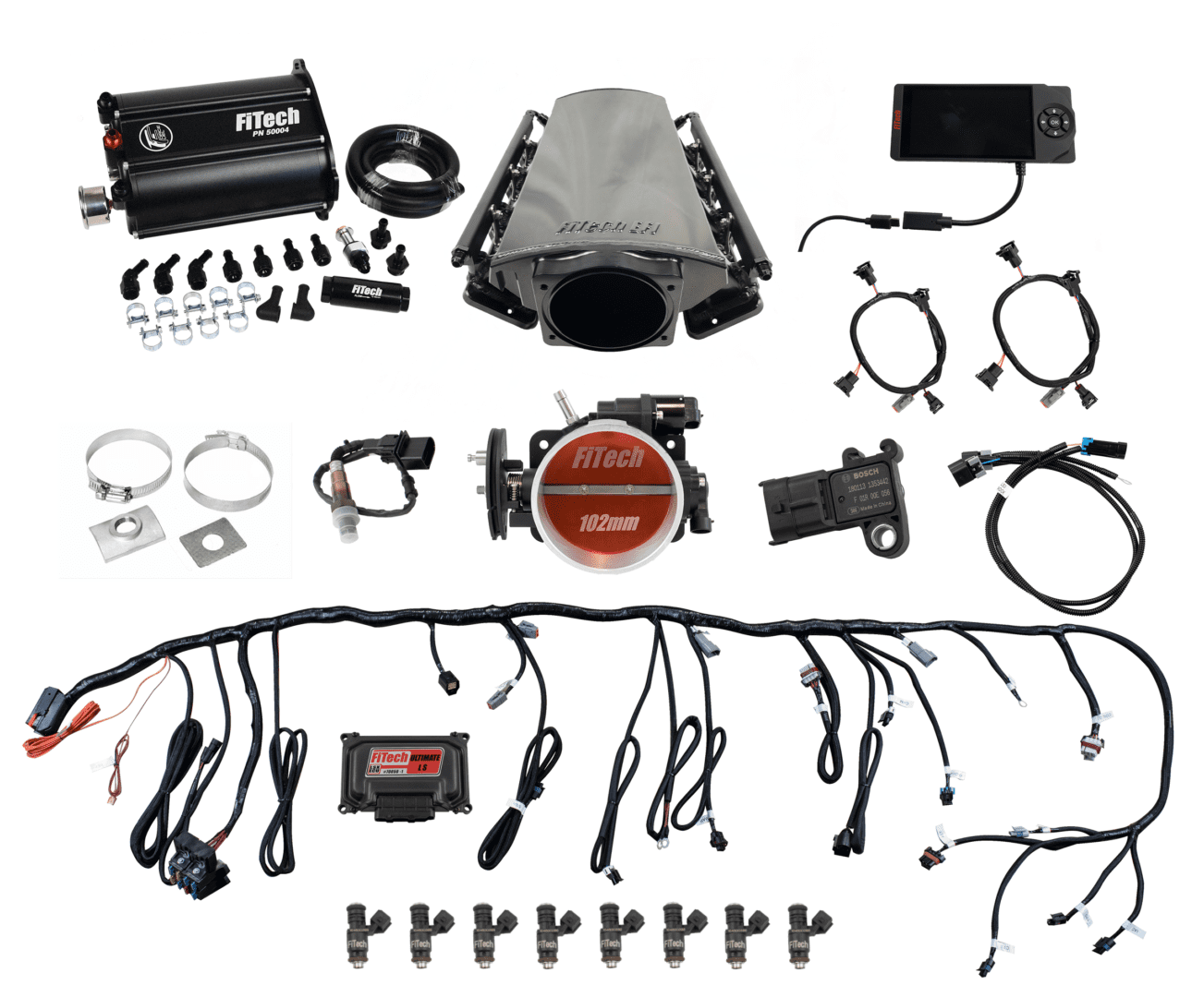 FiTech 75213 Fuel Delivery System, Ultimate LS Master Kit w/ 70013 Kit Plus Force Fuel
