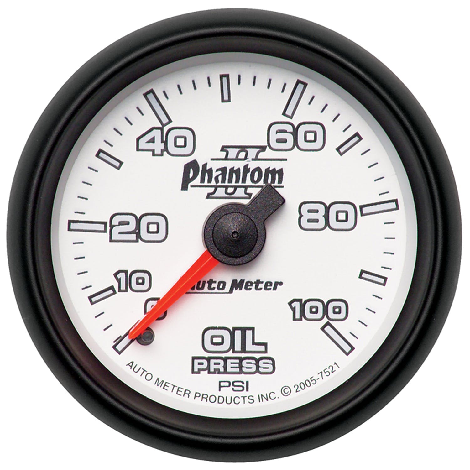 AutoMeter Products 7521 Gauge; Oil Pressure; 2 1/16in.; 100psi; Mechanical; Phantom II