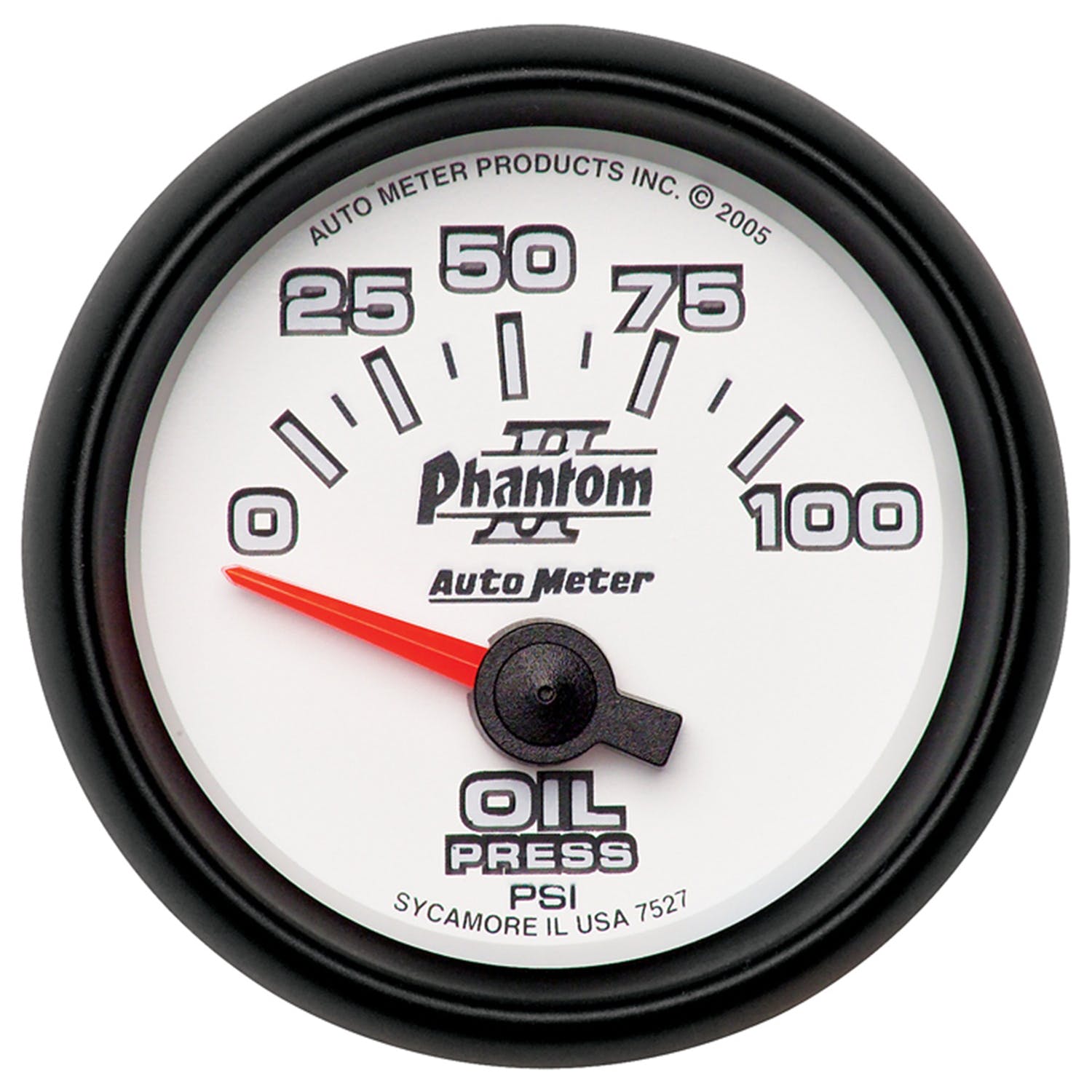 AutoMeter Products 7527 Gauge; Oil Pressure; 2 1/16in.; 100psi; Electric; Phantom II