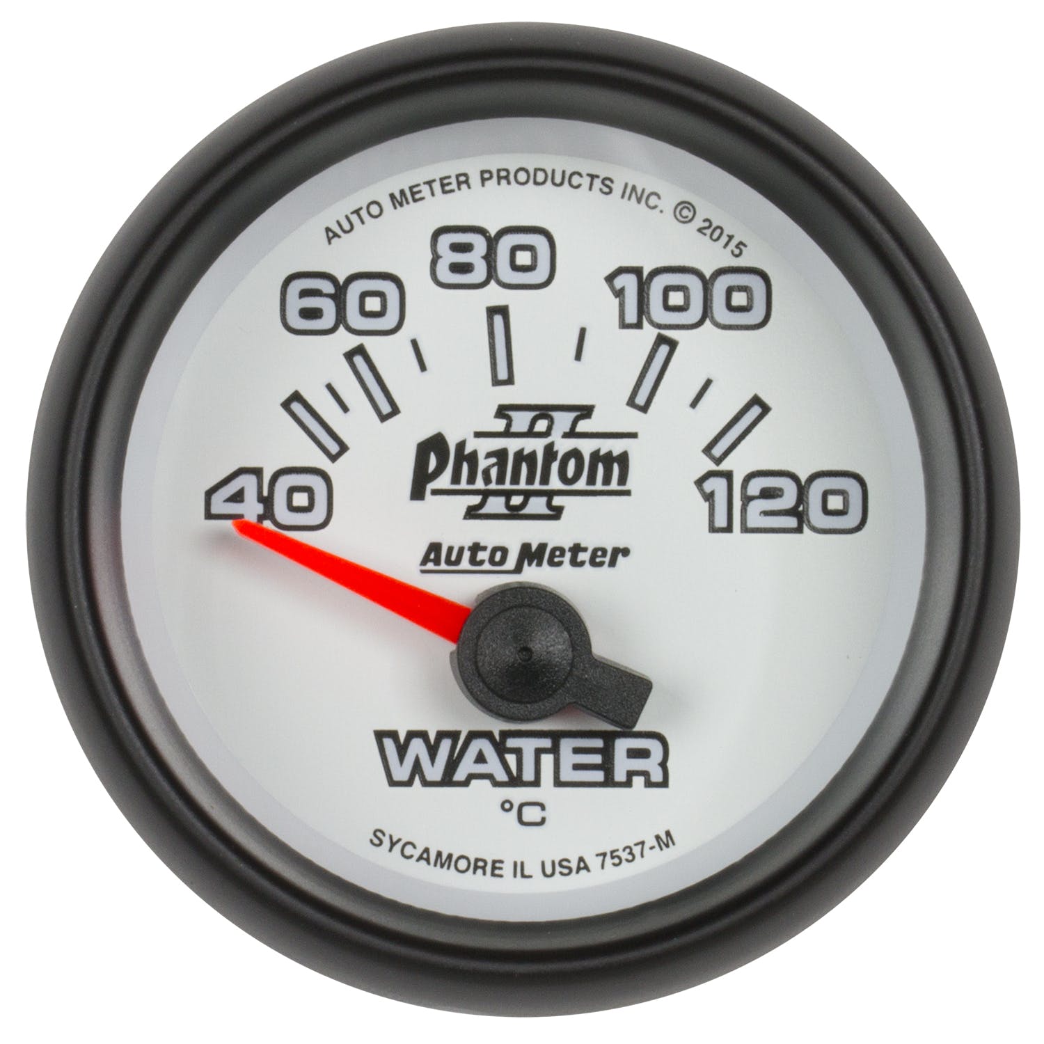 AutoMeter Products 7537-M Water Temperature Gauge, 2 1/16 40-120, Electric, Phantom II