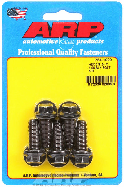 ARP 754-1000 3/8-24 x 1.000 hex 7/16 wrenching black oxide bolts