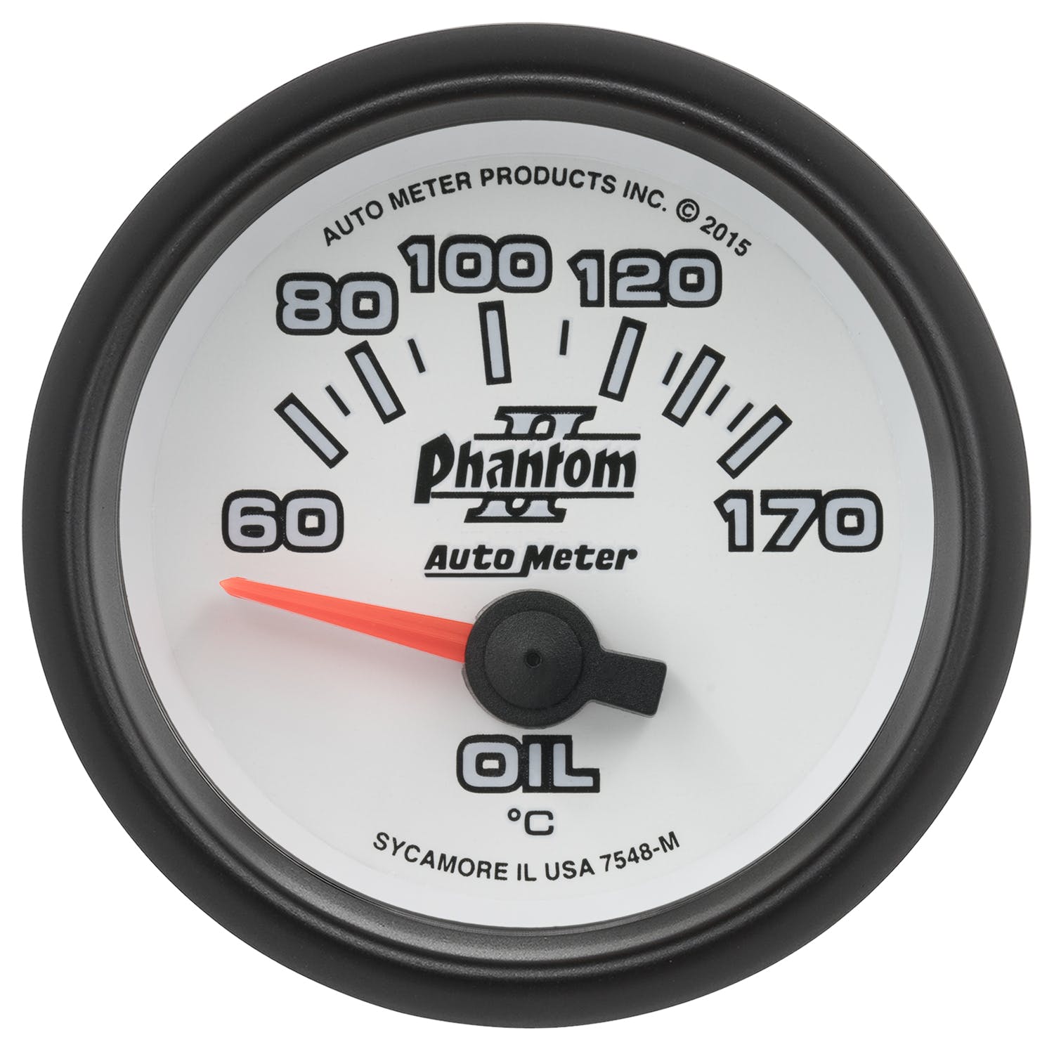AutoMeter Products 7548-M GAUGE; OIL TEMP; 2 1/16in.; 60-170° F; ELECTRIC; PHANTOM II