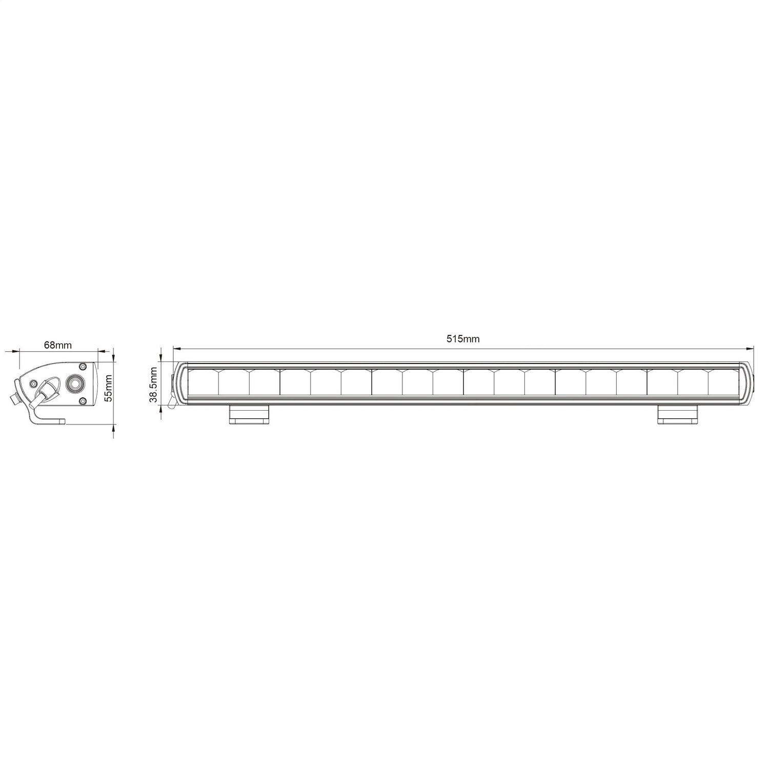 BrightSource 20 inch Titanium E-Marked, Single Row LED Light Bar 771202