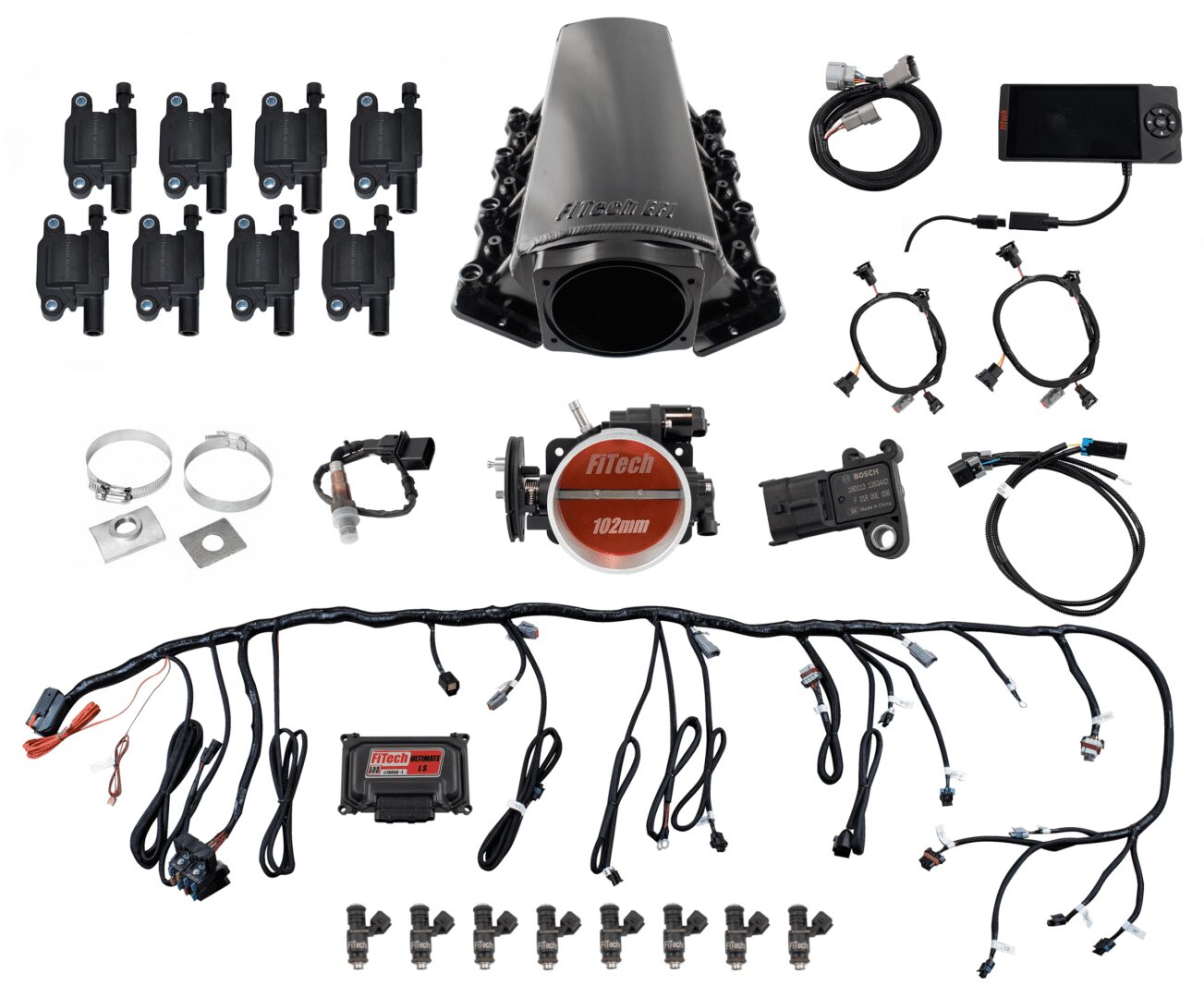 FiTech 78009 Ultimate LS Truck Kit (750 HP/Trans Control/Tight-Fit In-Tank/Cathedral Port)