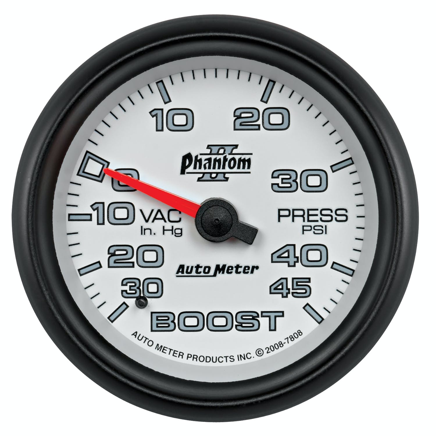 AutoMeter Products 7808 GAUGE; VAC/BOOST; 2 5/8in.; 30INHG-45PSI; MECHANICAL; PHANTOM II