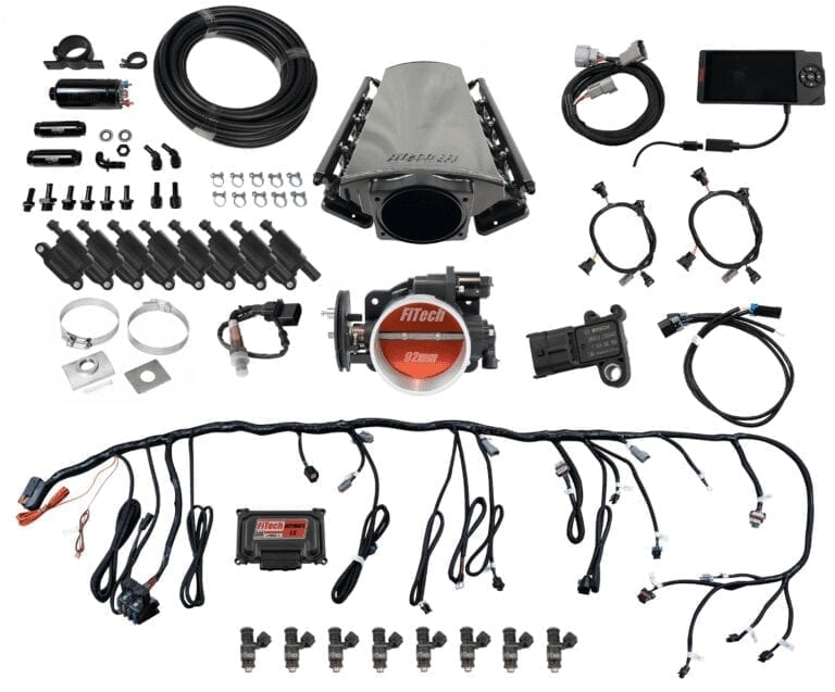 FiTech 78112 Ultimate LS Master Kit w/70012 Kit Plus Inline Fuel Pump Kit, w/ coil pack set