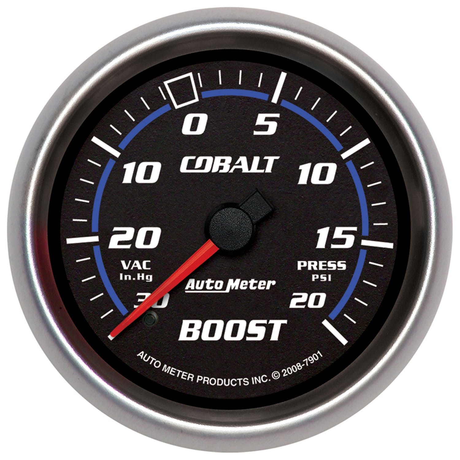 AutoMeter Products 7901 2-5/8in BOOST-VAC, 30 IN. HG/20 PSI, Mech, Cobalt