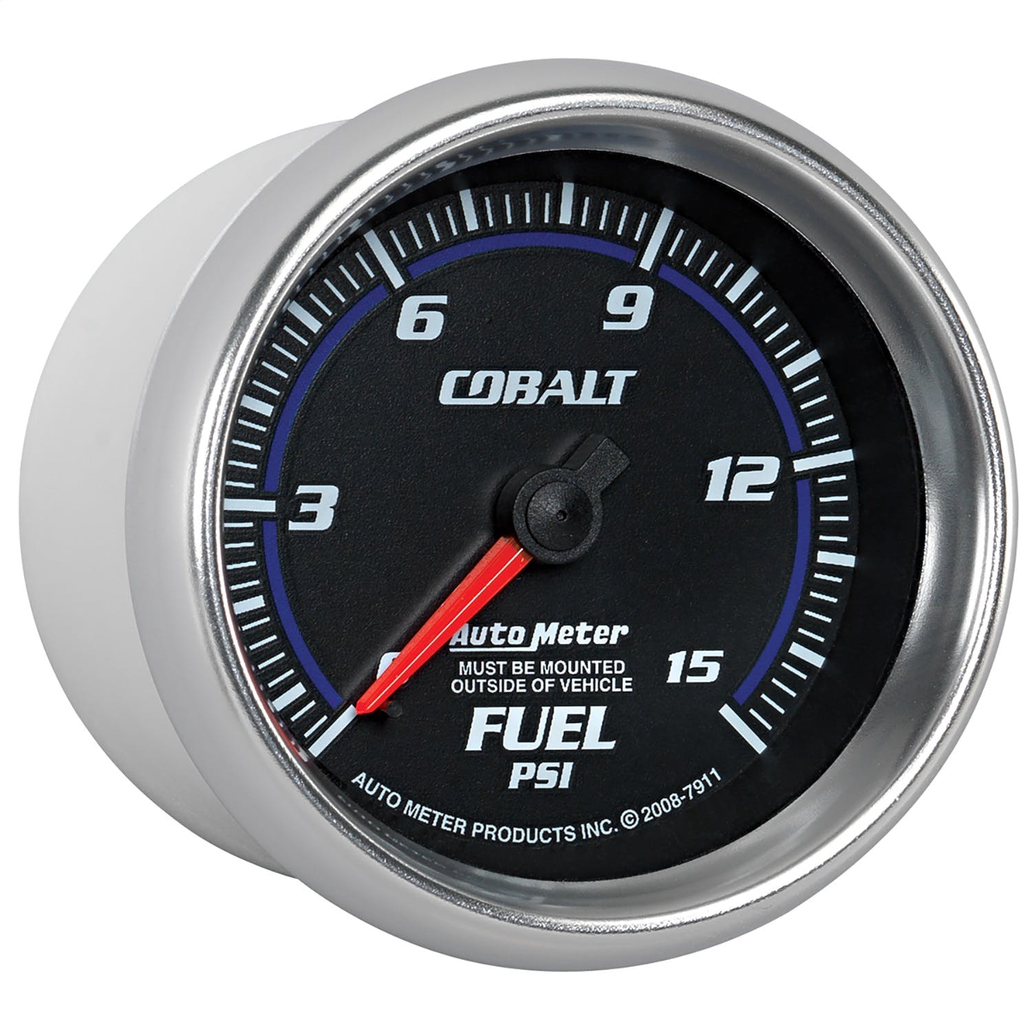 AutoMeter Products 7911 Gauge; Fuel Pressure; 2 5/8in.; 15psi; Mechanical; Cobalt