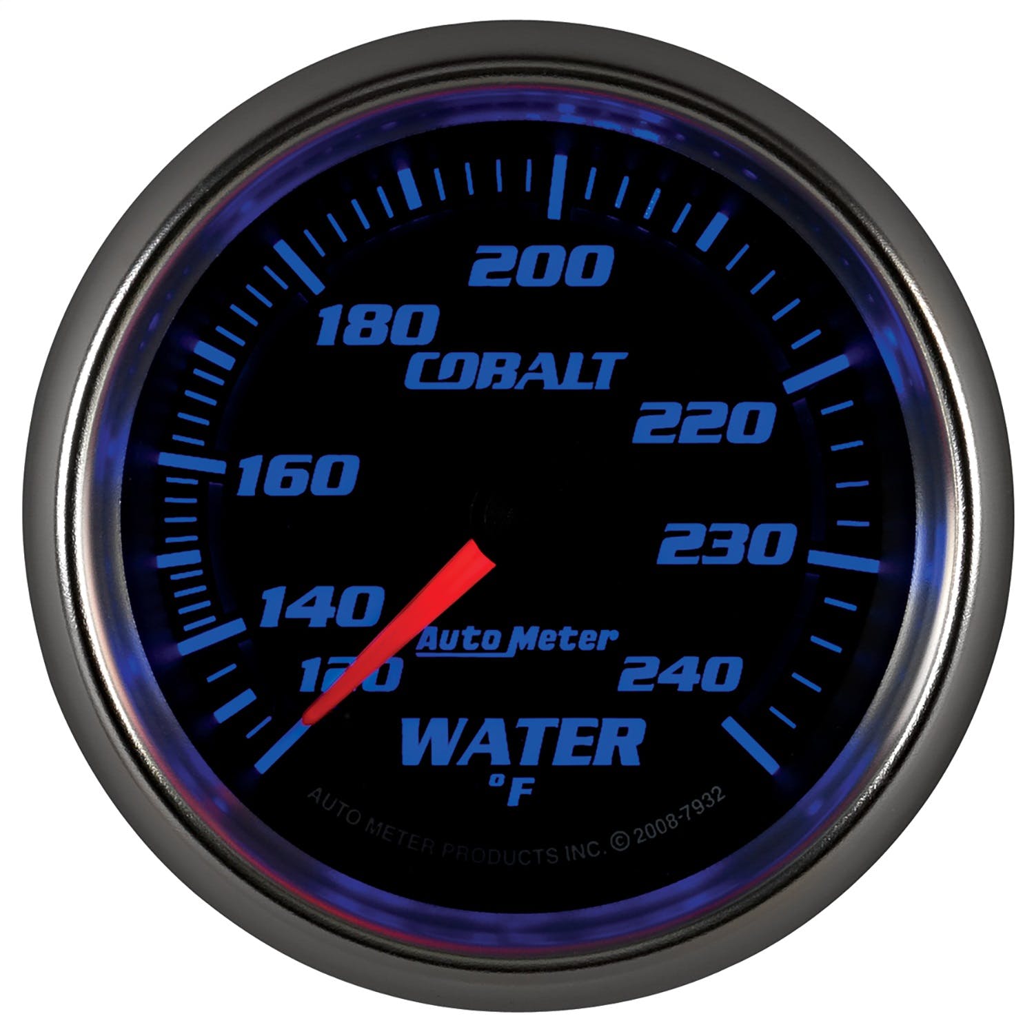 AutoMeter Products 7932 GAUGE; WATER TEMP; 2 5/8in.; 120-240° F; MECHANICAL; COBALT