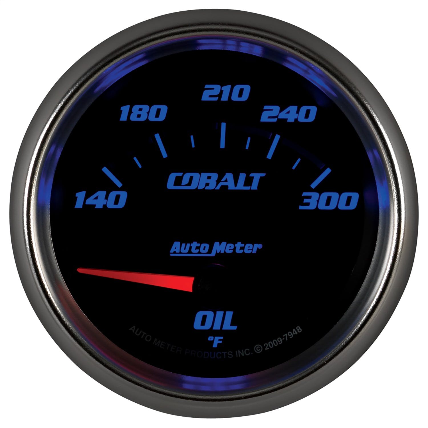 AutoMeter Products 7948 Gauge; Oil Temp; 2 5/8in.; 140-300° F; Electric; Cobalt