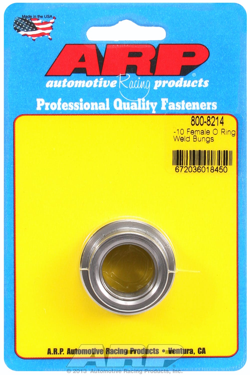 ARP 800-8214 -10 female O ring steel weld bung