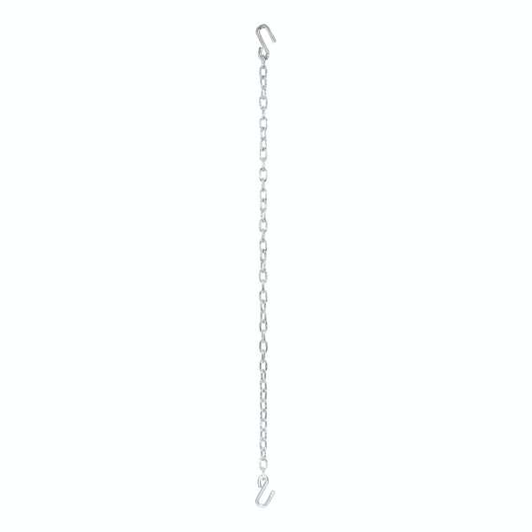 CURT 80010 48 Safety Chain with 2 S-Hooks (2,000 lbs, Clear Zinc)