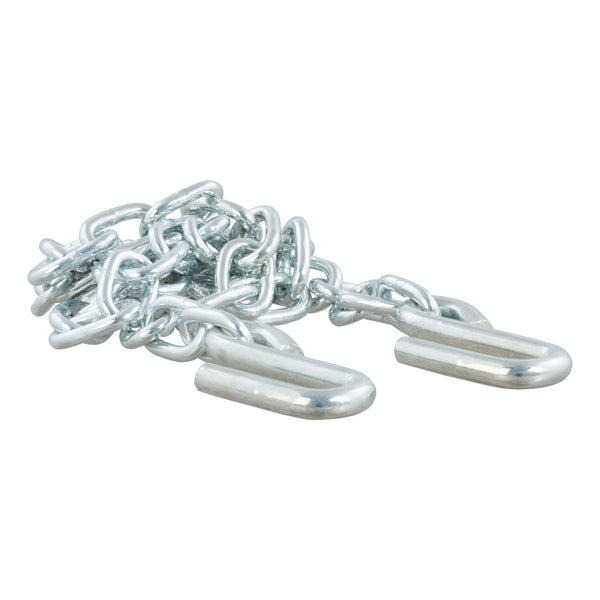 CURT 80011 48 Safety Chain with 2 S-Hooks (2,000 lbs, Clear Zinc, Packaged)