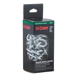 CURT 80030 48 Safety Chain with 2 S-Hooks (5,000 lbs, Clear Zinc)
