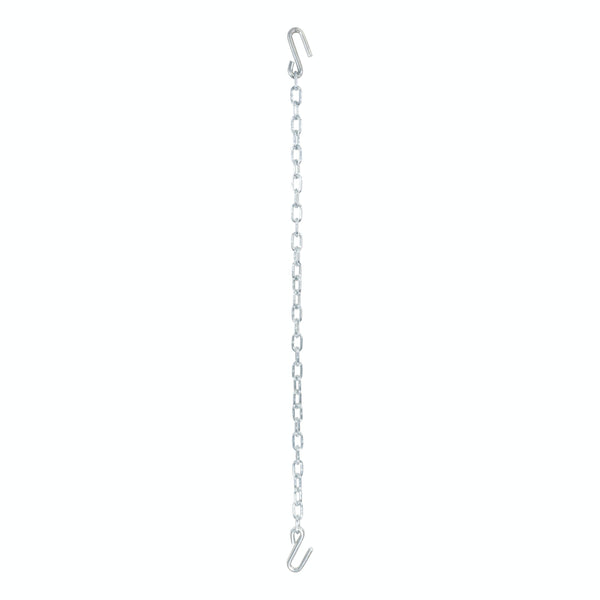CURT 80030 48 Safety Chain with 2 S-Hooks (5,000 lbs, Clear Zinc)