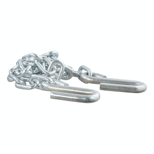 CURT 80030 48 Safety Chain with 2 S-Hooks (5,000 lbs, Clear Zinc)