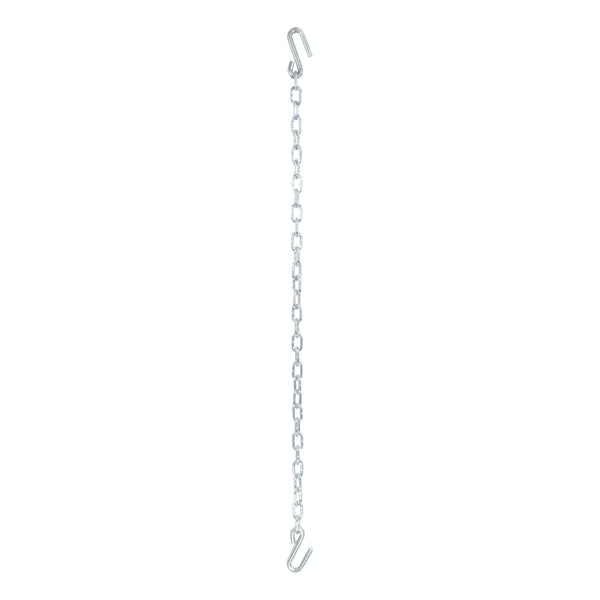 CURT 80031 48 Safety Chain with 2 S-Hooks (5,000 lbs, Clear Zinc, Packaged)