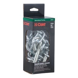 CURT 80030 48 Safety Chain with 2 S-Hooks (5,000 lbs, Clear Zinc)