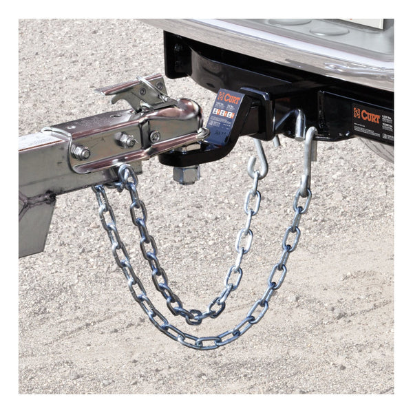 CURT 80040 27 Safety Chain with 1 S-Hook (5,000 lbs, Clear Zinc)