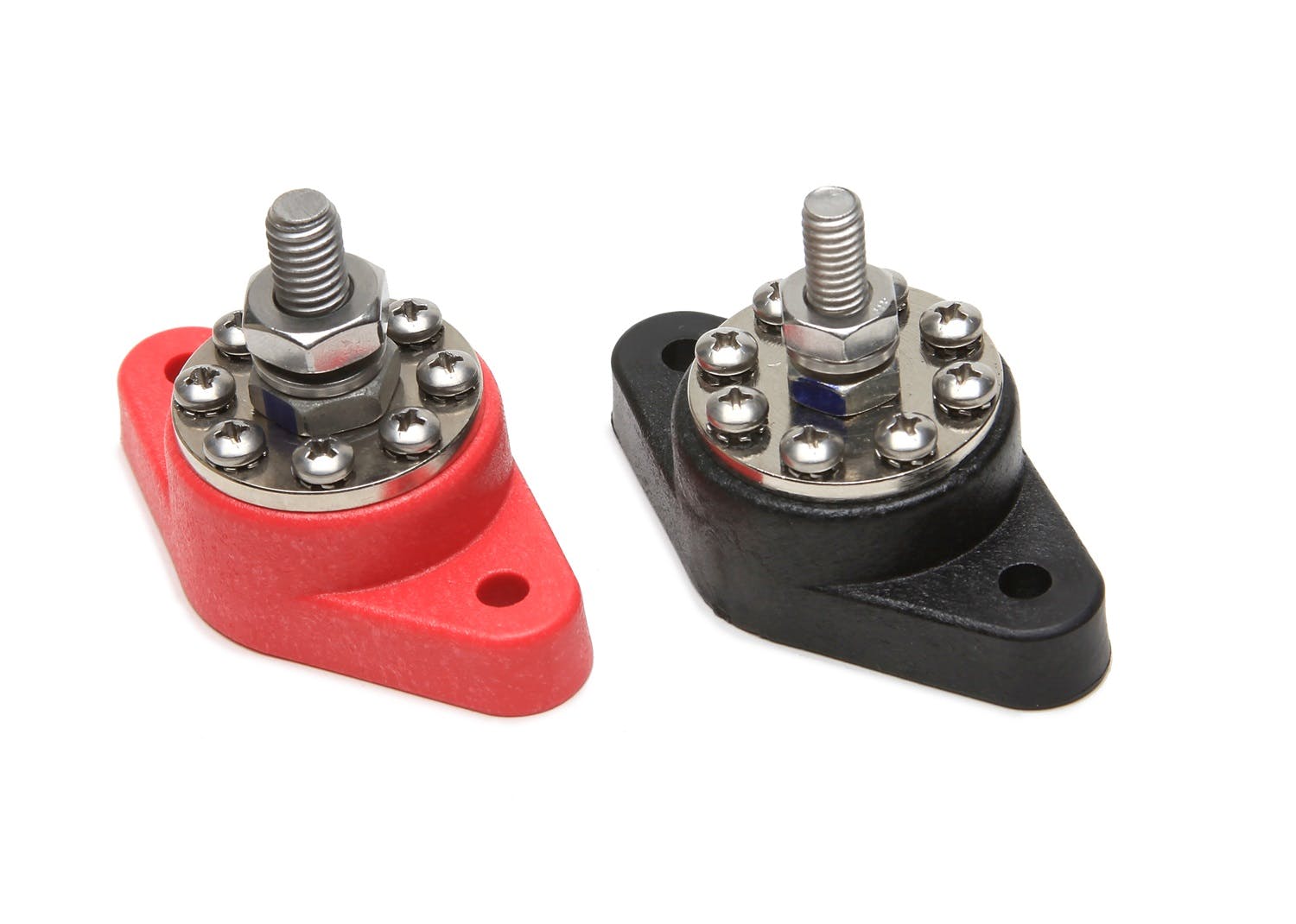 Painless 80116 8-Point Distribution Blocks (Red/Blk)