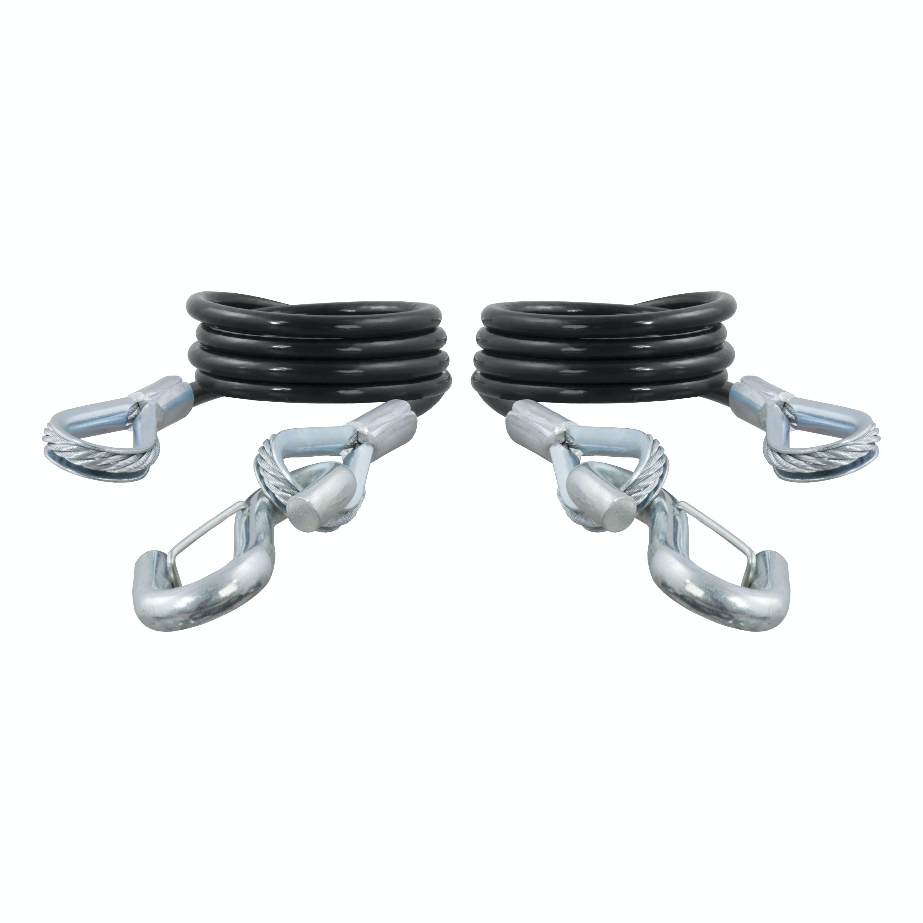 CURT 80136 43-7/8 Safety Cables with 2 Snap Hooks (3,500 lbs, Vinyl-Coated, 2-Pack)