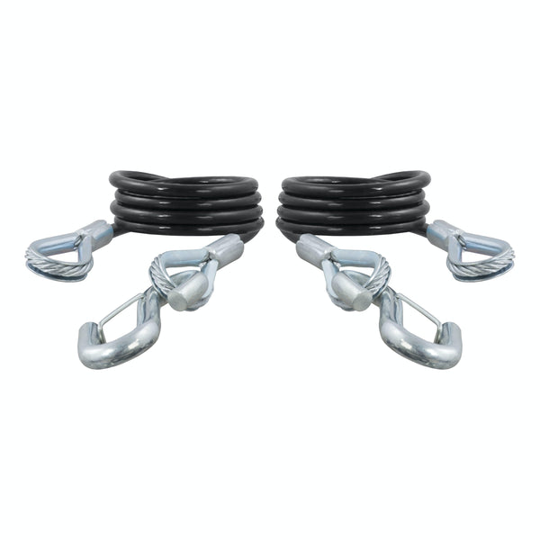 CURT 80136 43-7/8 Safety Cables with 2 Snap Hooks (3,500 lbs, Vinyl-Coated, 2-Pack)