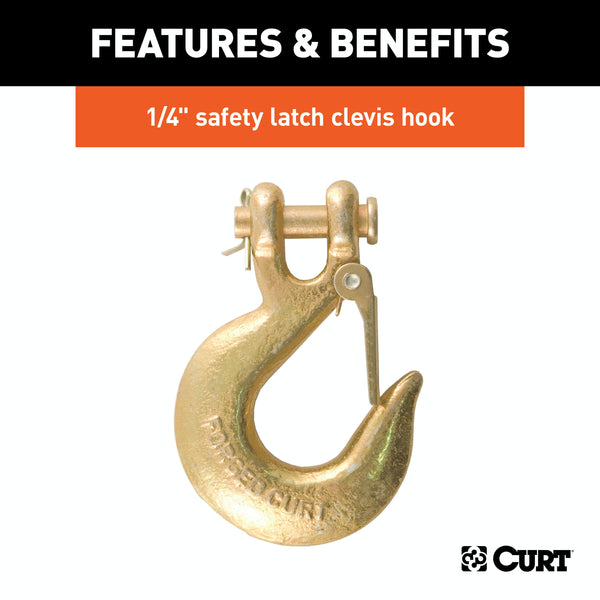 CURT 80302 35 Safety Chain with 1 Clevis Hook (7,800 lbs, Clear Zinc)