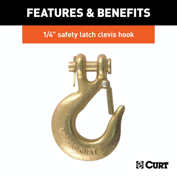 CURT 80303 35 Safety Chain with 1 Clevis Hook (12,600 lbs, Yellow Zinc)