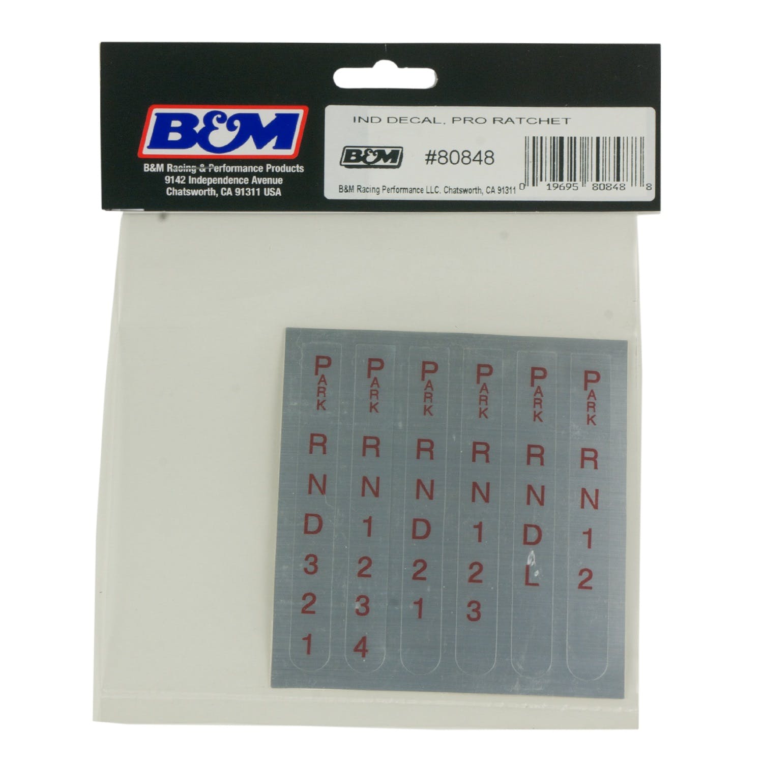 B&M 80848 IND DECAL, PRO RATCHT