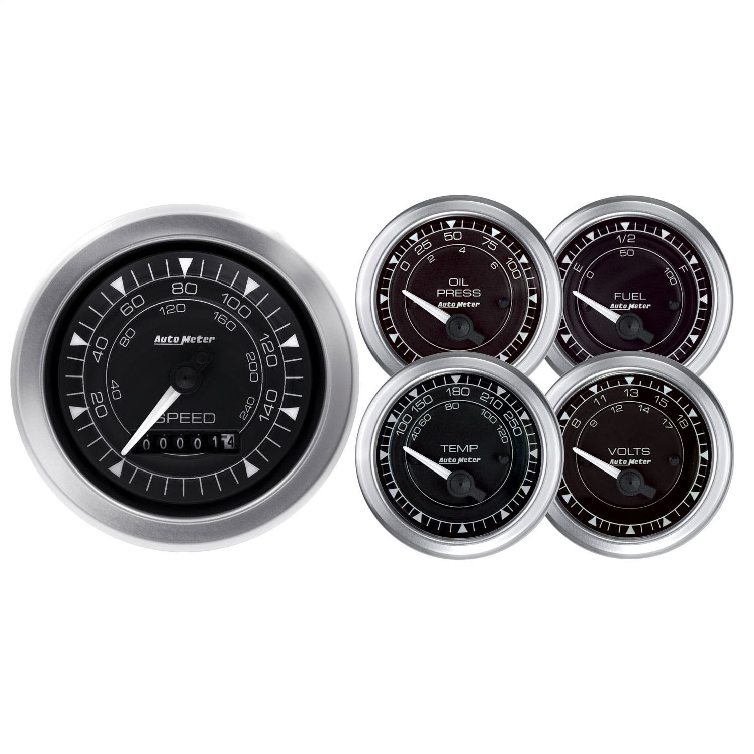 AutoMeter Products 8100 Chrono Series 5-pc Gauge Kit