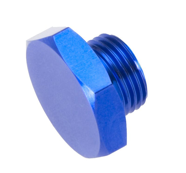 Redhorse Performance 814-10-1 -10 AN/JIC straight thread (o-ring) port plug - blue