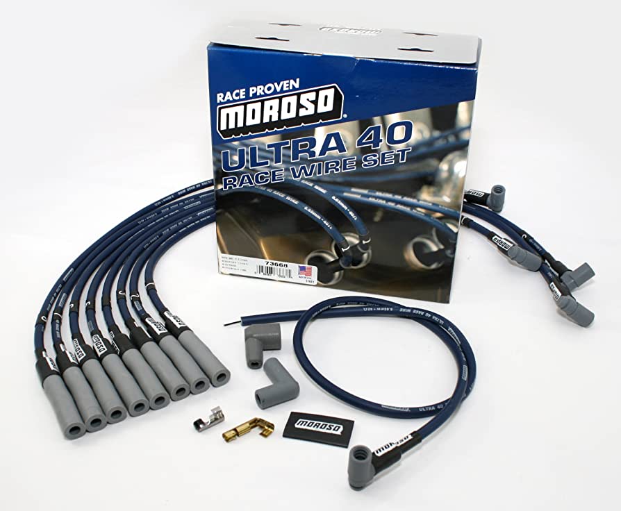 Moroso 73668 Ultra 40 Blue Custom Wire Set (Unsleeved, BBC, Over VC/HEI Cap)