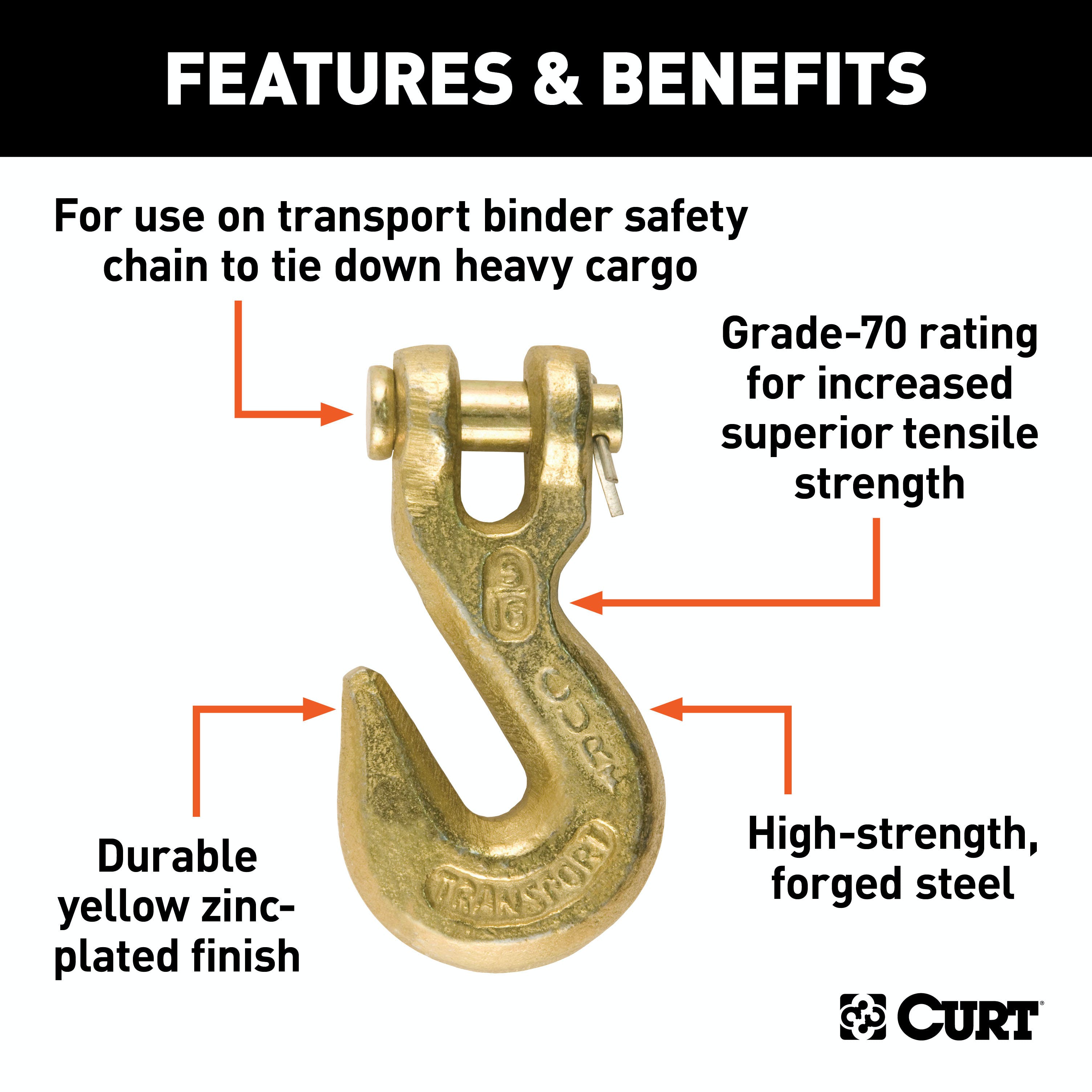 CURT Transport Binder Chain with Clevis Hooks