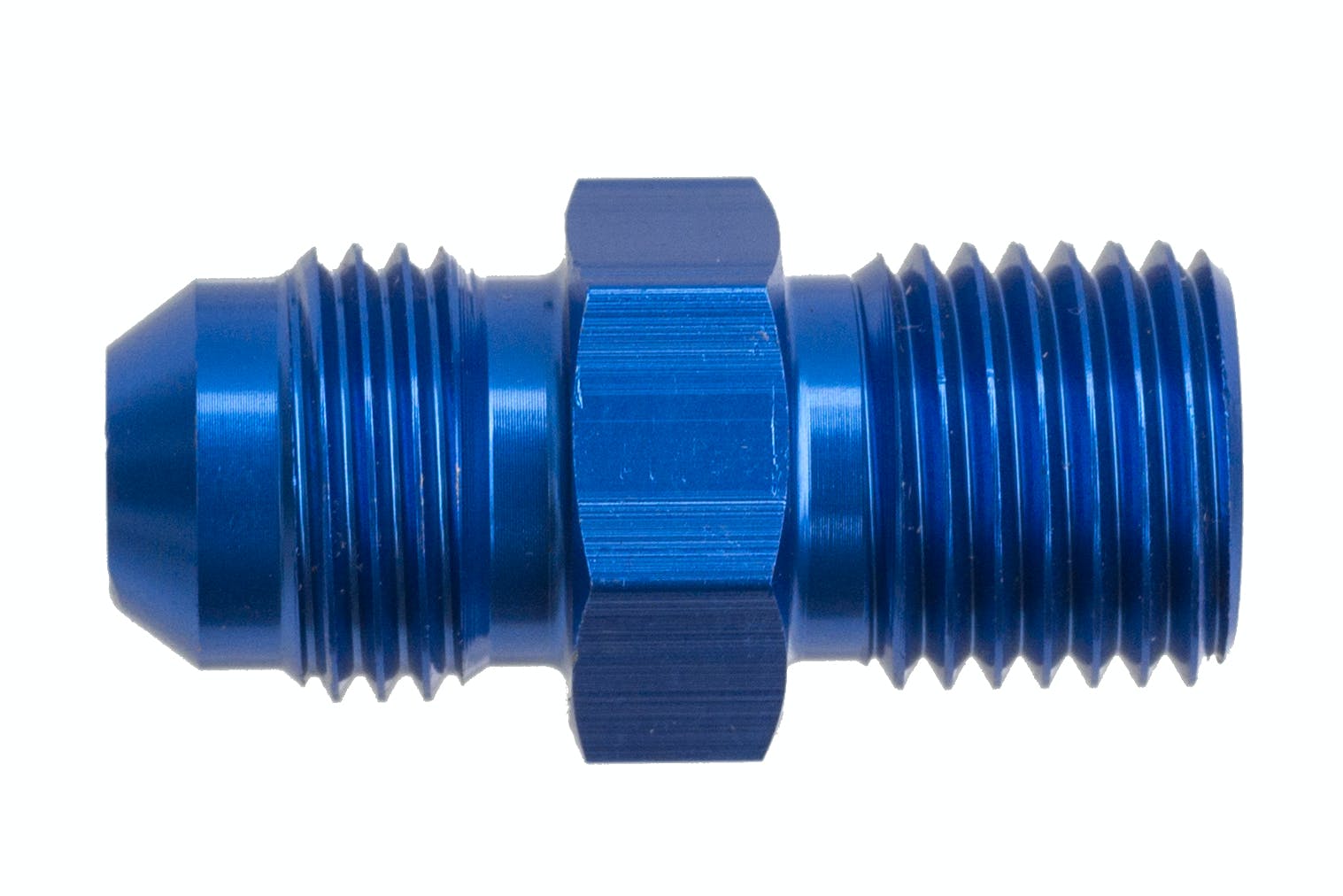 Redhorse Performance 8161-06-10-1 -06 Male AN/JIC flare to M10x1.0 inverted adapter - blue