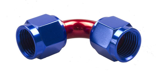 Redhorse Performance 8190-04-1 -04 Female to Female AN/JIC flare swivel coupling -90 deg - red and blue