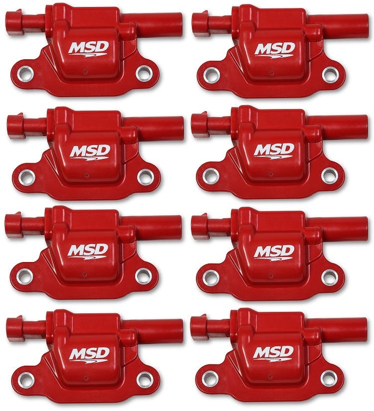 MSD Performance 82668 Coils, Red, Square, 14 and up GM V8, 8-pk