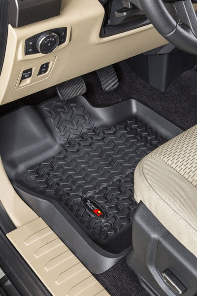 Rugged Ridge 82902.33 Floor Liners; Front; Black; 15-17 Ford F-150