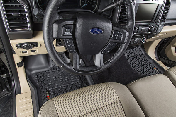 Rugged Ridge 82902.33 Floor Liners; Front; Black; 15-17 Ford F-150