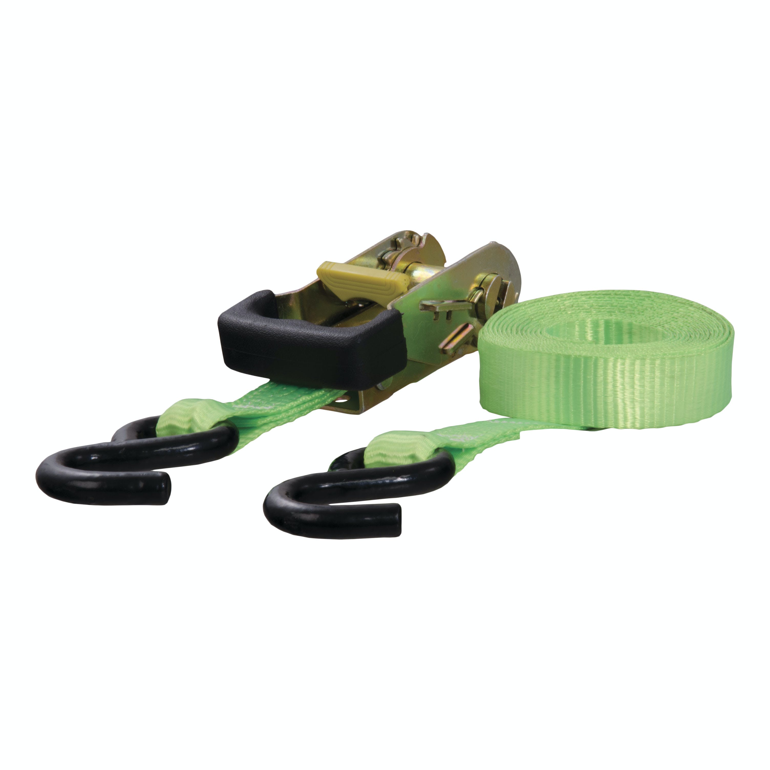 CURT 83027 16' Lime Green Cargo Strap with S-Hooks (1,100 lbs.)