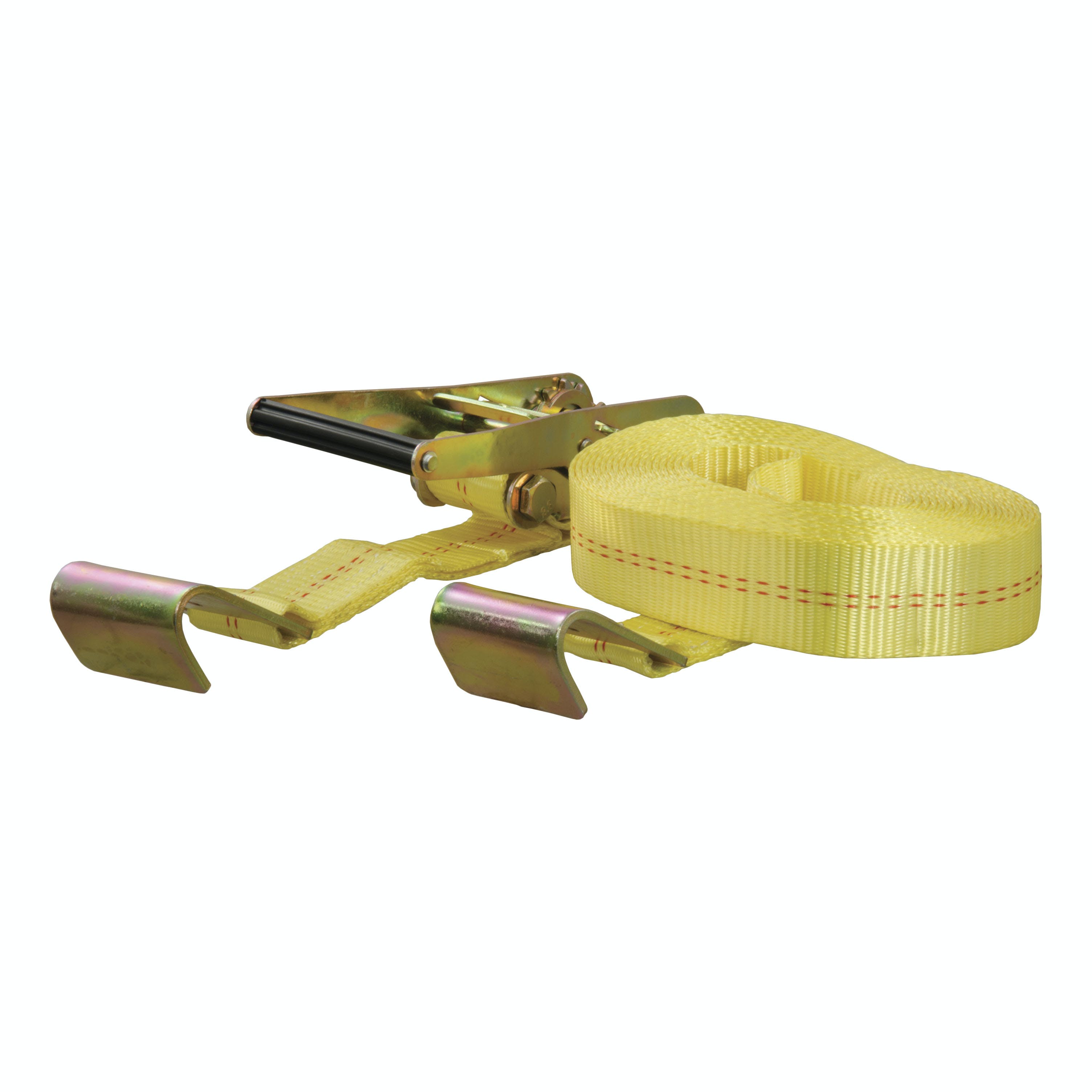 CURT 83048 27' Yellow Cargo Strap with Flat Hooks (3,333 lbs.)